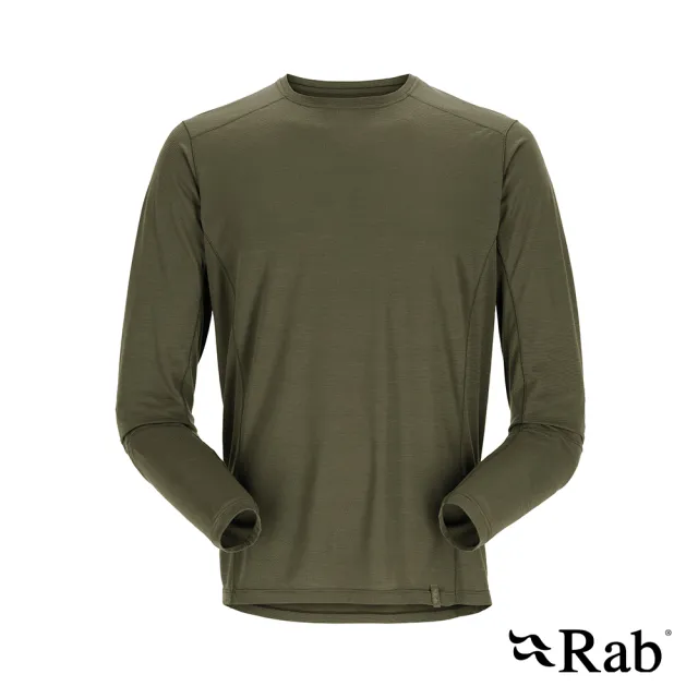 【RAB】Syncrino Base LS Tee 羊毛混紡長袖排汗衣 男款 橄欖綠 #QBL32