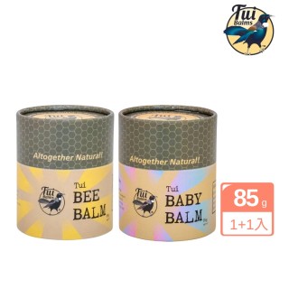 【TuiBalms】親親寶貝組-蜂膠修護萬用蜂蠟膏85g+親子肌膚保濕按摩精油蜂蠟膏85g(萬用膏 舒緩膏 雙重呵護)