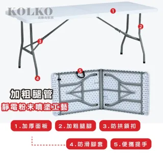 【Clook 鹿客家居】多功能折疊桌-寬180公分(折疊會議桌 萬用工作桌 折合桌 方桌)