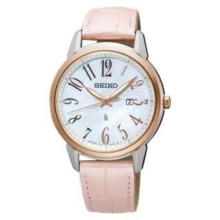 【SEIKO 精工】LUKIA璀璨奢華系列 珍珠貝錶盤 鱷魚皮錶帶 女錶 V137-0CG0K/SUT300J1(光動能女錶)