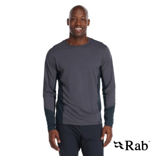 【RAB】Syncrino Base LS Tee 羊毛混紡長袖排汗衣 男款 石墨灰 #QBL32