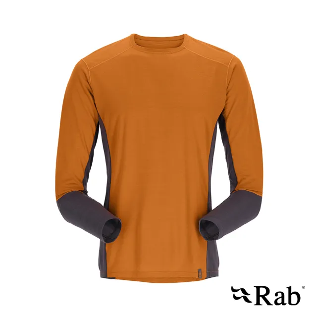 【RAB】Syncrino Base LS Tee 羊毛混紡長袖排汗衣 男款 橙橘 #QBL32
