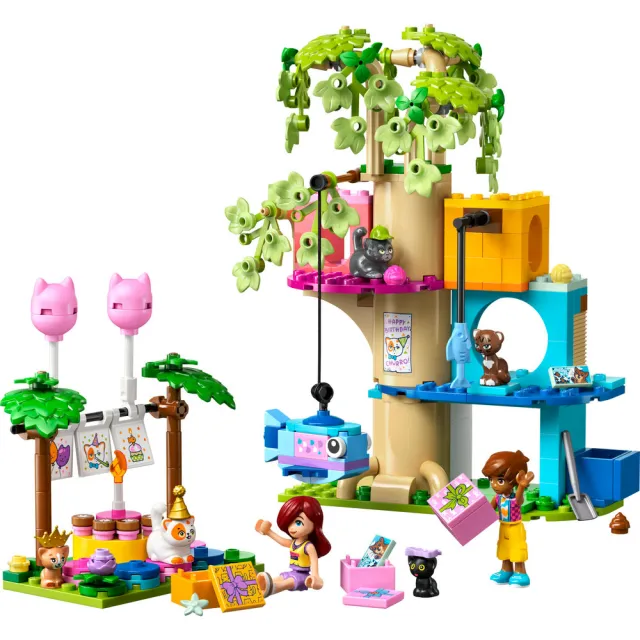 【LEGO 樂高】Friends 42666 貓咪生日派對和樹屋(動物 居家擺設 積木 兒童玩具)