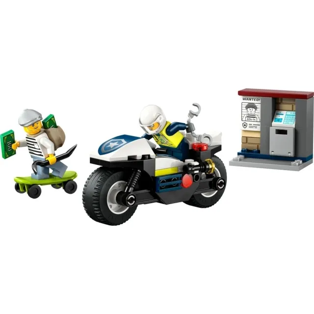 【LEGO 樂高】城市系列 60455 警用摩托車追逐戰(男孩禮物 交通工具玩具 兒童玩具 積木)