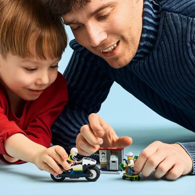 【LEGO 樂高】城市系列 60455 警用摩托車追逐戰(男孩禮物 交通工具玩具 兒童玩具 積木)