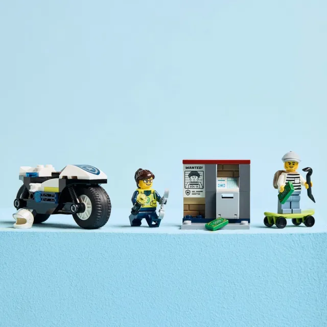 【LEGO 樂高】城市系列 60455 警用摩托車追逐戰(男孩禮物 交通工具玩具 兒童玩具 積木)