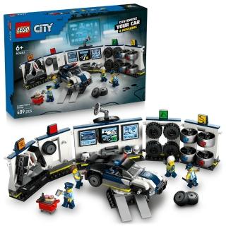 【LEGO 樂高】城市系列 60457 客製化警車車庫(男孩禮物 交通工具玩具 兒童玩具 積木)