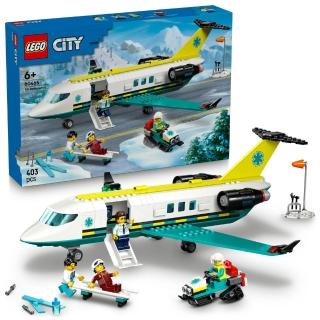 【LEGO 樂高】城市系列 60465 緊急救護飛機(男孩禮物 交通工具玩具 兒童玩具 積木)