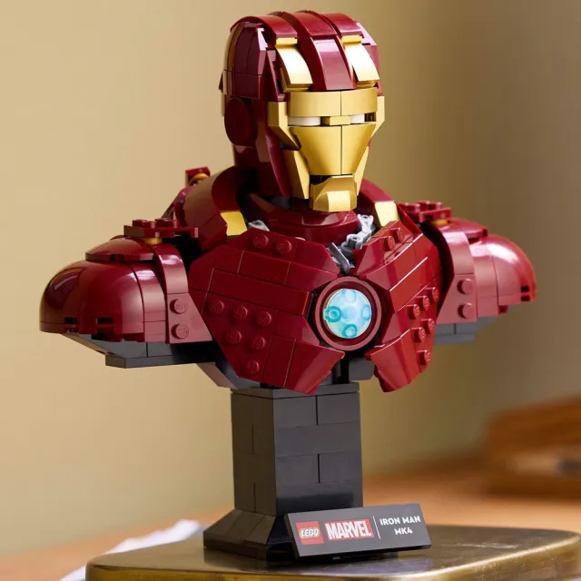 【LEGO 樂高】漫威超級英雄系列 76327 鋼鐵人 MK4 半身像(漫威 鋼鐵人 居家擺設 玩具模型)