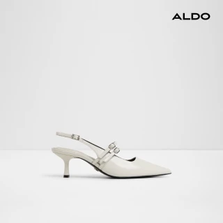 【ALDO】HALSIE-尖頭光澤素面跟鞋-女鞋(白色)