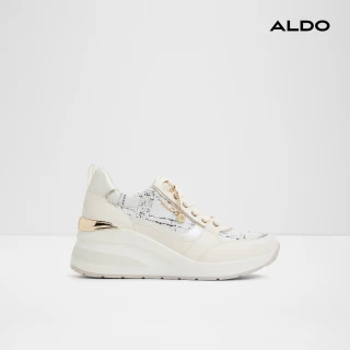 【ALDO】CAROTERIEL-氣質毛呢增高休閒鞋-女鞋(白色圖騰)