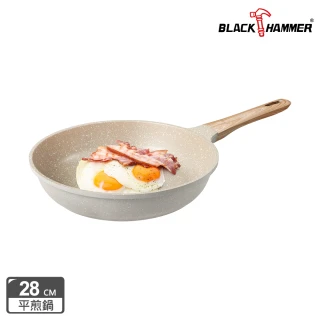 【BLACK HAMMER】麥飯石導磁鑄造不沾平煎鍋28cm