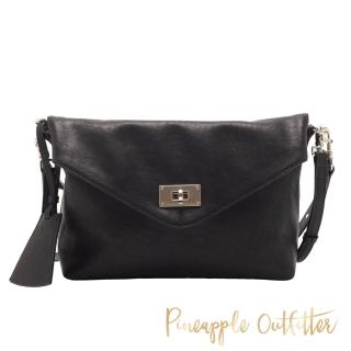 【Pineapple Outfitter】真皮信封式掀蓋斜揹包(黑色)