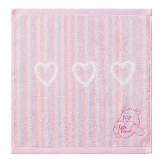 【Marushin 丸真】Care Bears 彩虹熊 方形純棉毛巾 愛心熊 粉愛心