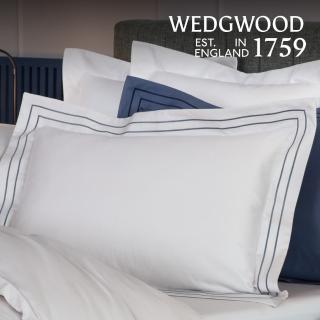 【WEDGWOOD】義大利400織長纖棉 歐式枕套一件｜簡約素色任選(百貨款｜51x71cm)