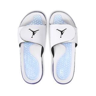 【NIKE 耐吉】Jordan Hydro V Retro 男鞋 白紫色 魔鬼氈 喬丹 休閒 運動 拖鞋 555501-103