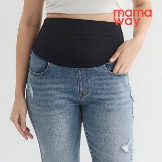 【mamaway 媽媽餵】修身男友牛仔孕婦褲