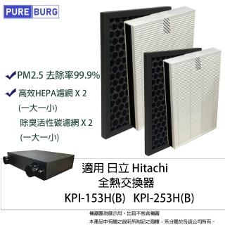 【PUREBURG】適用Hitachi KPI-153H KPI-253H 全熱交換器/新風機替換用PM2.5 HEPA濾網濾芯