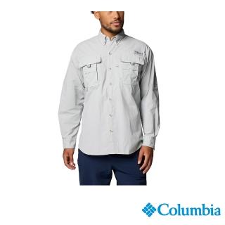 【Columbia 哥倫比亞】男款-防曬UPF50長袖襯衫-淺灰色(UFM70480FL/JS)