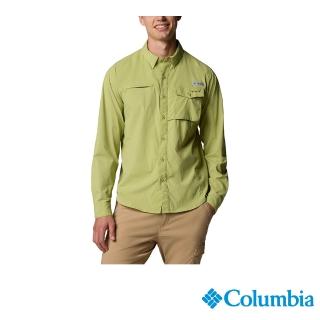 【Columbia 哥倫比亞】男款-防曬UPF50長袖襯衫-黃綠色(UFO33050YG/JS)
