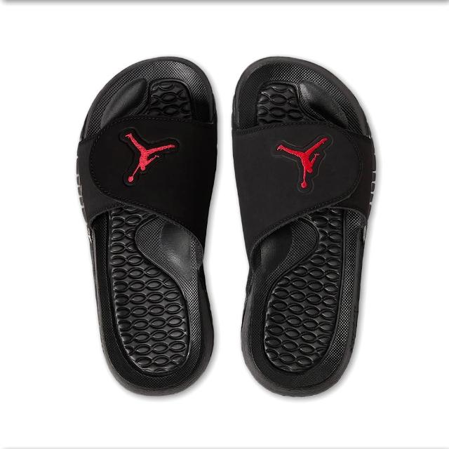 【NIKE 耐吉】Jordan Hydro V Retro GS 大童 黑紅色 AJ 喬丹 休閒 拖鞋 555511-061