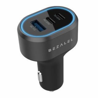 【Bezalel】85W 三孔快充車用充電器(智慧自動分流/點菸器/雙孔Type-C+單孔USB-A)