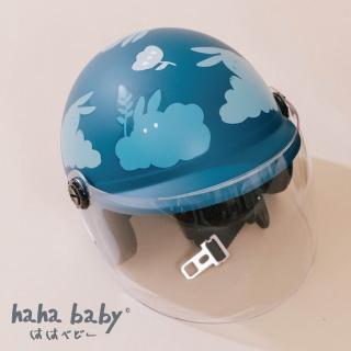 【hahababy】兒童安全帽-迷藏兔藍 藍色霧面(MIT臺灣製作/經典花色)