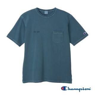 【Champion】官方直營 男款-CASUAL 口袋刺繡厚磅短袖TEE-深藍(C3-Z329-428)