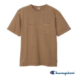 【Champion】官方直營 男款-CASUAL 口袋刺繡厚磅短袖TEE-摩卡色(C3-Z329-765)