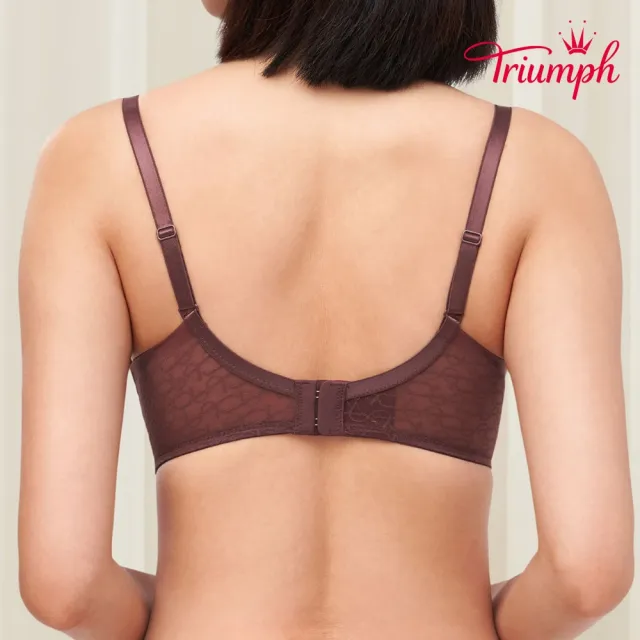 【Triumph 黛安芬】Signature Sheer 透感經典系列 無鋼圈托高V型內衣 B-D(可可棕)