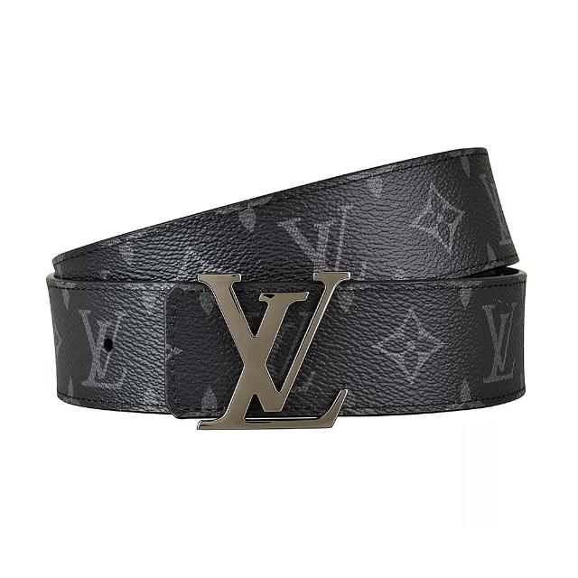 【Louis Vuitton 路易威登】LV M9043U INITIALES Monogram Eclipse雙面皮帶(黑)