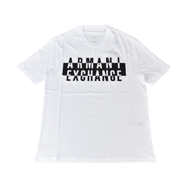 【EMPORIO ARMANI】A│X 經典字母LOGO短袖T恤(XS/S/M/L/白x黑字)