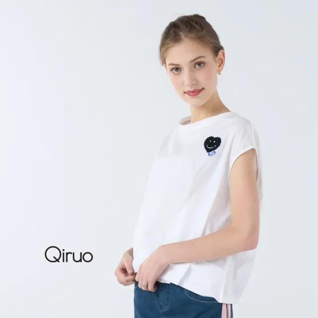 【Qiruo 奇若名品】春夏專櫃白色小包袖上衣7017A  個性帥氣酷 