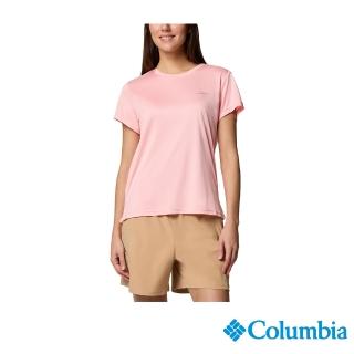 【Columbia 哥倫比亞】女款- 快排短袖上衣-粉紅色(UAR33490PK/JS)