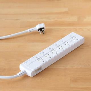 【特力屋】3孔7開6插 高溫斷電平壓式 延長線1.8m
