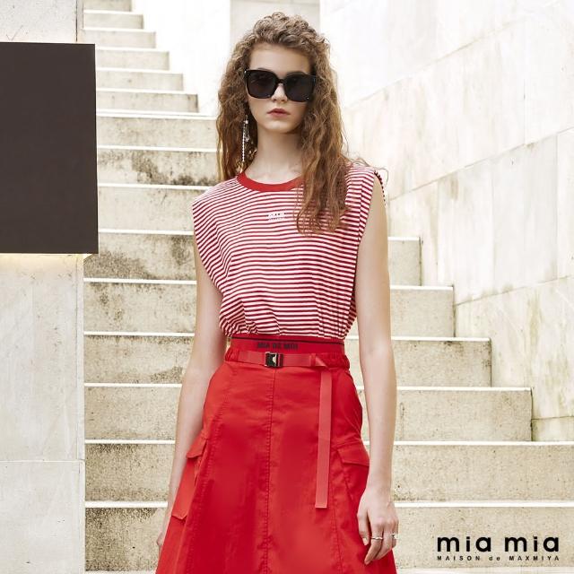 【mia mia】細條紋MIA圓領T恤