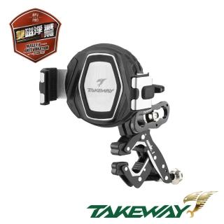 【TAKEWAY】黑隼2機車手機架-雙磁浮減震-運動夾防盜版(HAWK1-PH08-AnvPro/可夾車把/重機/摩托車導航手機夾)
