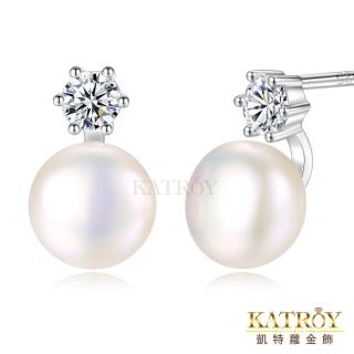 【KATROY】天然珍珠． 7.0-8.5mm ．母親節禮物(純銀耳環)
