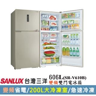 【SANLUX 臺灣三洋】◆606公升一級能效變頻雙門冰箱(SR-V610B)