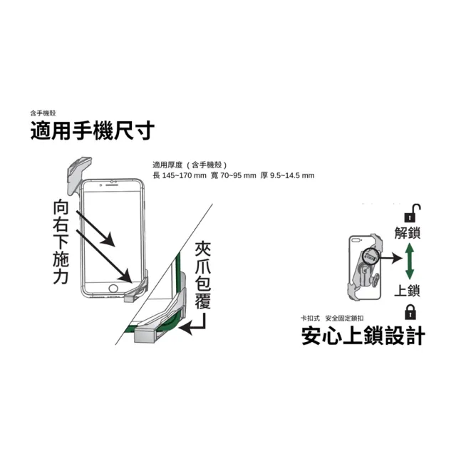 【TAKEWAY】黑隼Z機車手機架-雙磁浮減震-後照鏡防盜版(LA3-PH05-AnvPRO/重機/摩托車導航手機夾)