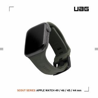 【UAG】Apple Watch 42/44/45/46/49mm 潮流矽膠錶帶-軍綠(手錶帶)