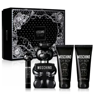 【MOSCHINO】TOY BOY 男性淡香精經典禮盒-淡香精100ml+沐浴精100ml+鬚後乳100ml+隨行香氛10ml(平行輸入)