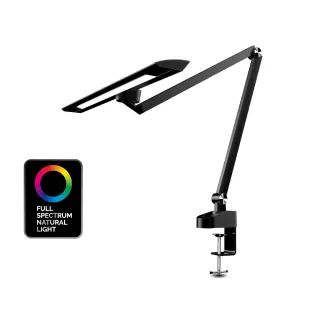 【喜光全光譜】節省空間LED全光譜護眼檯燈-路易黑桌夾款(眼科醫師推薦 可調光調色)