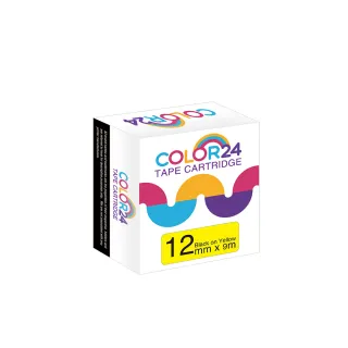【Color24】LC-4YBW / LK-4YBW 高黏性 黃底黑字 副廠 相容標籤帶_寬度12mm