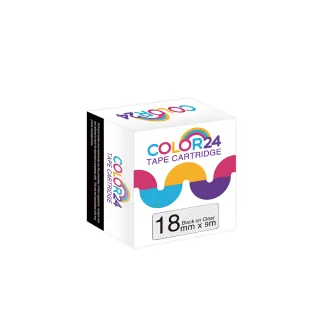 【Color24】LC-5TBW / LK-5TBW 高黏性 透明底黑字 副廠 相容標籤帶_寬度18mm
