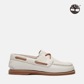 【Timberland 官方旗艦】女款象牙白兩孔帆船鞋(A2Q9XETD)
