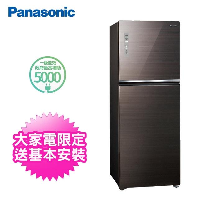 【Panasonic 國際牌】498公升一級能效玻璃雙門變頻冰箱—曜石棕(NR-B493TG-T)