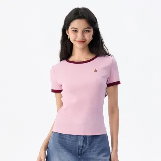【GAP】女裝 小熊刺繡圓領短袖T恤 女友T系列-粉色(766150)