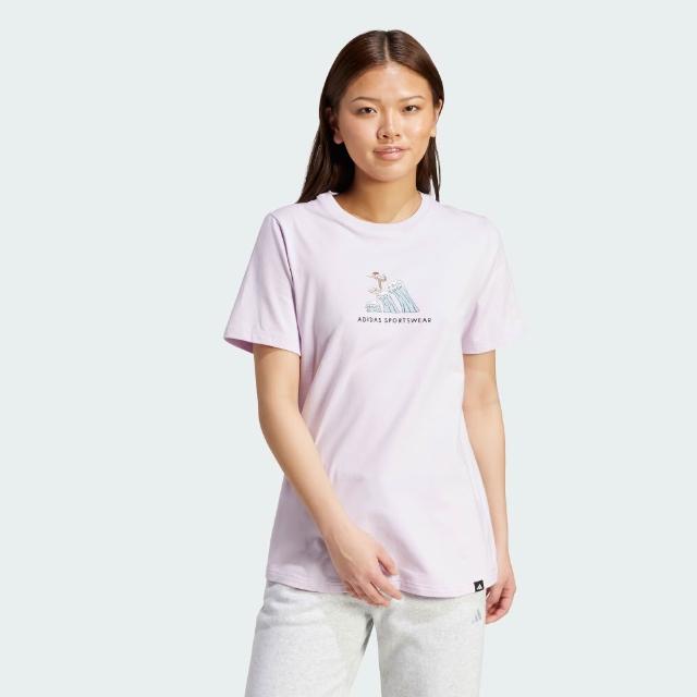 【adidas 愛迪達】短袖上衣 女 亞規 W C DDL SURF T 粉 JX5328