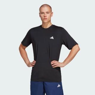 【adidas 愛迪達】短袖上衣 男款 運動 TR-ES STRETCH T 黑 IC7413